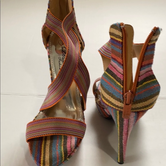 Db Dk FASHION MULTI-COLORED STRAPPY HEELS.Size:7.5 - Picture 5 of 8